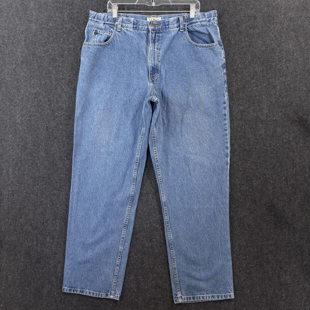 LL Bean Comfort Waist Jeans Men's 38x32 Blue Classic Fit Straight Denim Pants